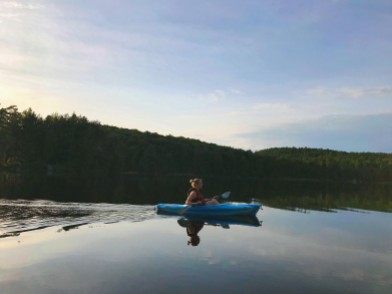 Canoeing on the still waters of Algonquin